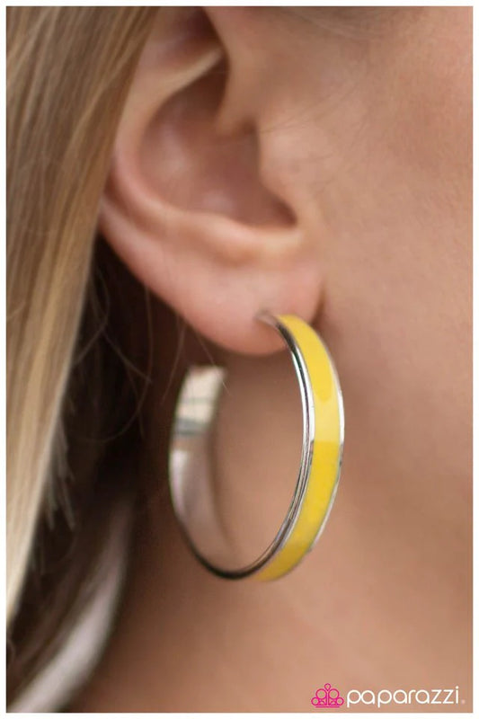 Paparazzi Earring ~ Pop Culture - Yellow