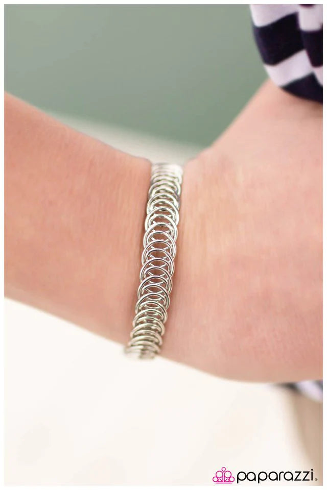 Paparazzi Bracelet ~ Wrap The Wrap - Silver