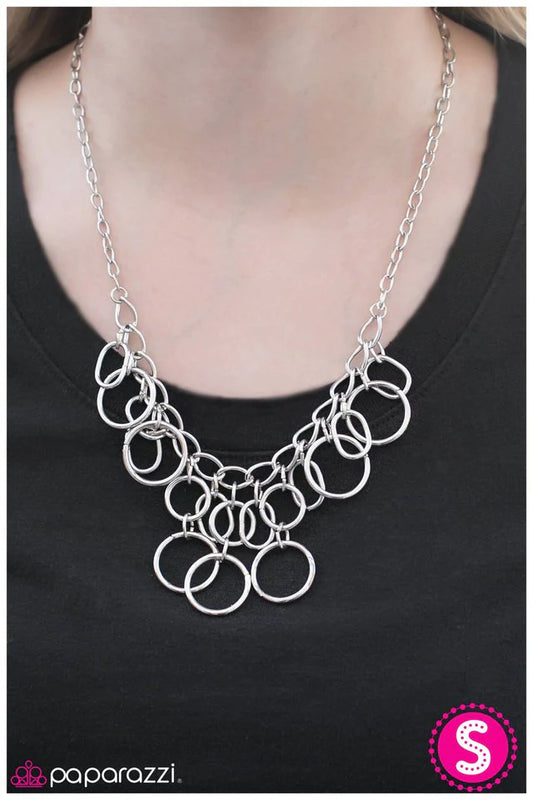 Paparazzi Necklace ~ One RING After Another - Silver