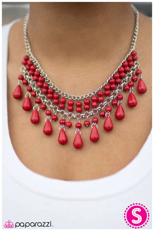 Paparazzi Necklace ~ Daredevil - Red