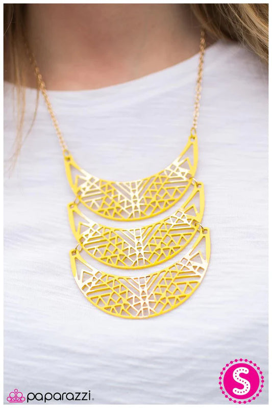 Paparazzi Necklace ~ All INTENSE and Purposes - Yellow