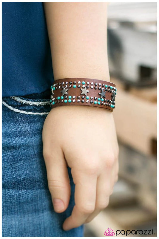 Pulsera Paparazzi ~ Giddy Up - Azul