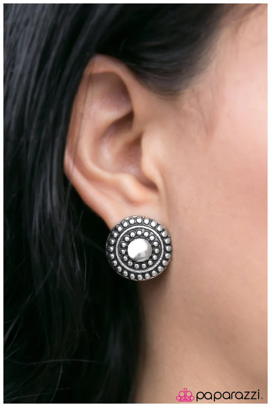 Paparazzi Earring ~ Call It Karma - Silver