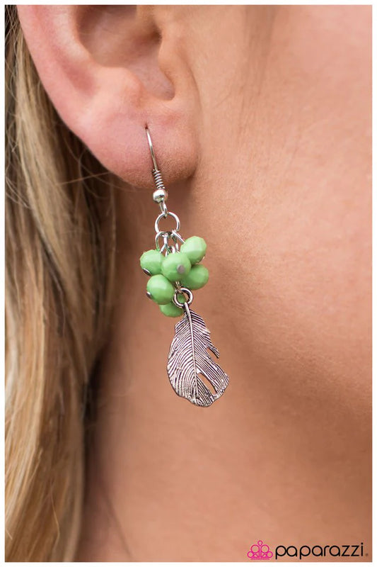 Paparazzi Earring ~ Up, Up and Away - Green