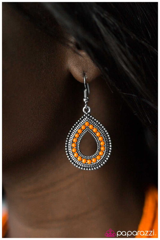 Paparazzi Earring ~ Beauty and The BEAD  - Orange