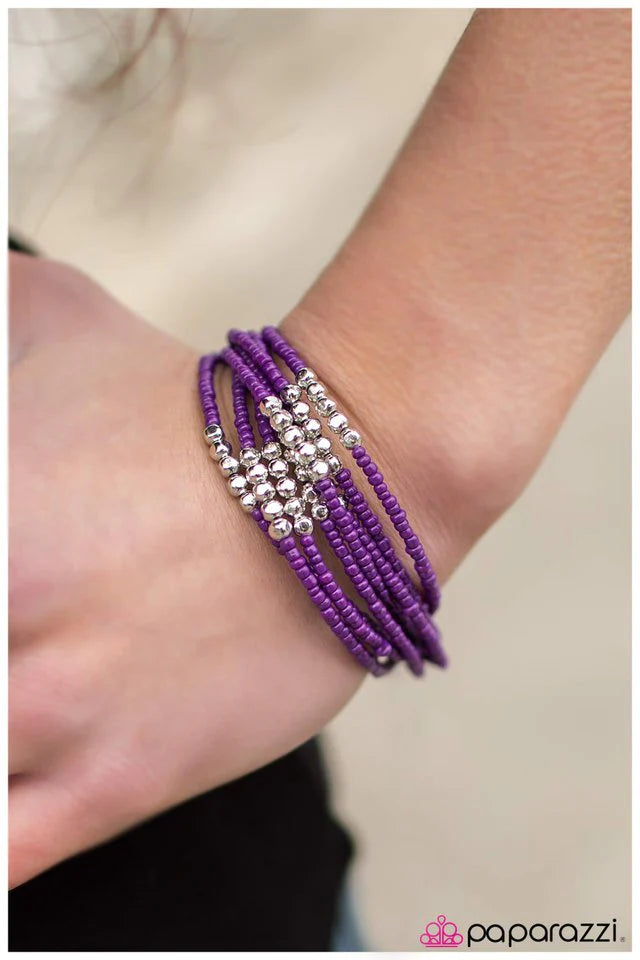 Pulsera Paparazzi ~ ¡Solo tienes que usar cuentas! - Púrpura