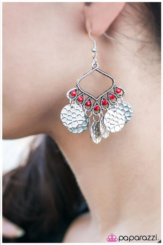 Paparazzi Earring ~ Desert Gypsy - Red