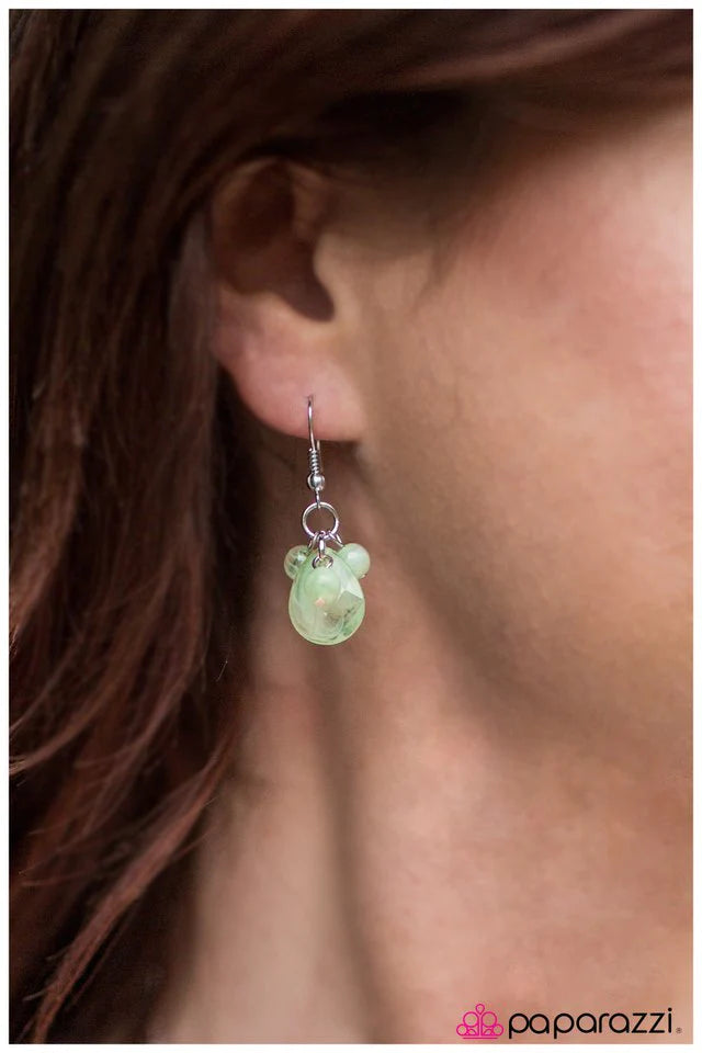 Paparazzi Earring ~ A Secret Wish - Green