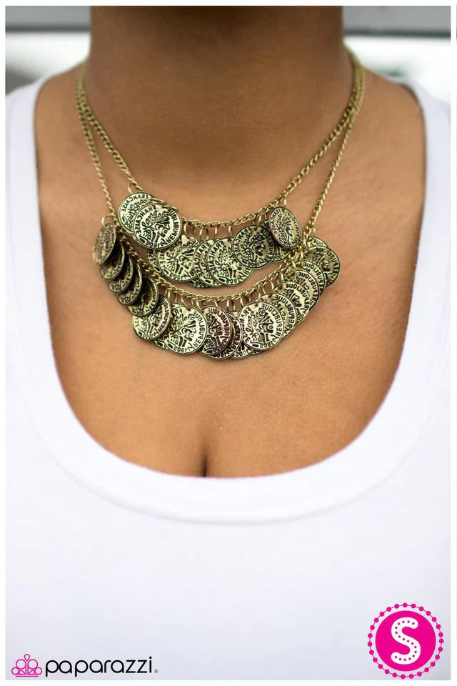 Paparazzi Necklace ~ COIN Artist - Brass