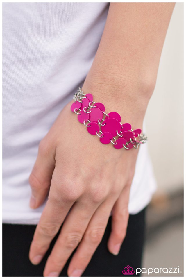 Pulsera Paparazzi ~ Disco Fever - Rosa