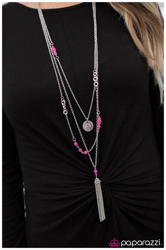 Paparazzi Necklace ~ Best Wishes - Pink