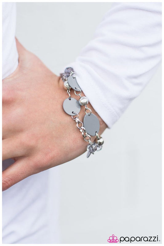 Paparazzi Bracelet ~ Happy Travels - Silver