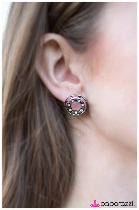 Paparazzi Earring ~ Crystal Castles - Pink