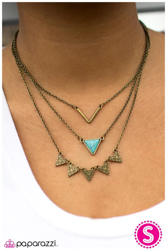 Paparazzi Necklace ~ TRI-bal Style - Blue