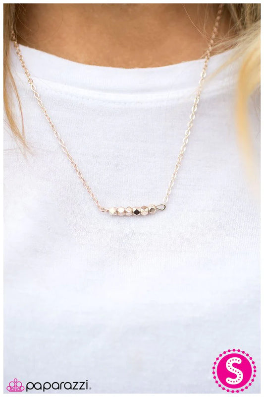 Paparazzi Necklace ~ Small Steps - Rose Gold