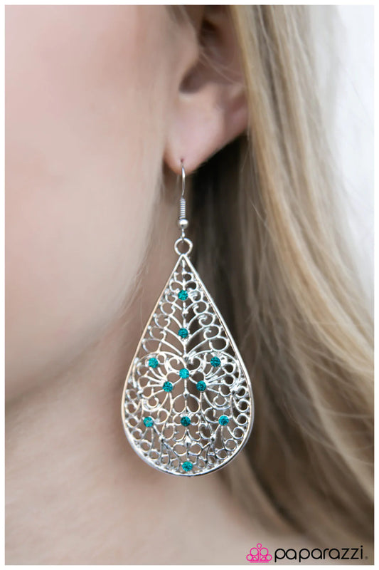 Paparazzi Earring ~ At First Glance - Blue