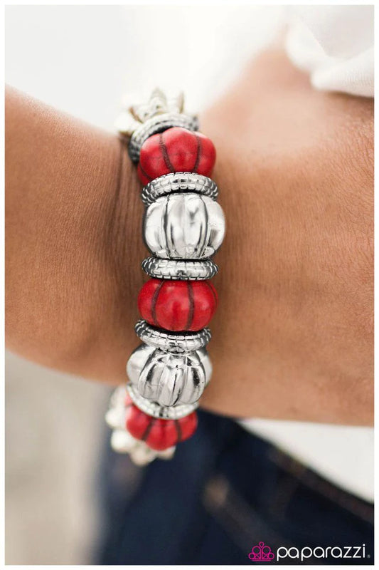 Paparazzi Bracelet ~ Roll Up Your Sleeves - Red