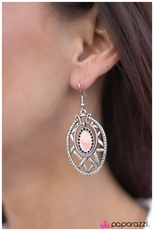 Paparazzi Earring ~ A Smash Hit - Pink