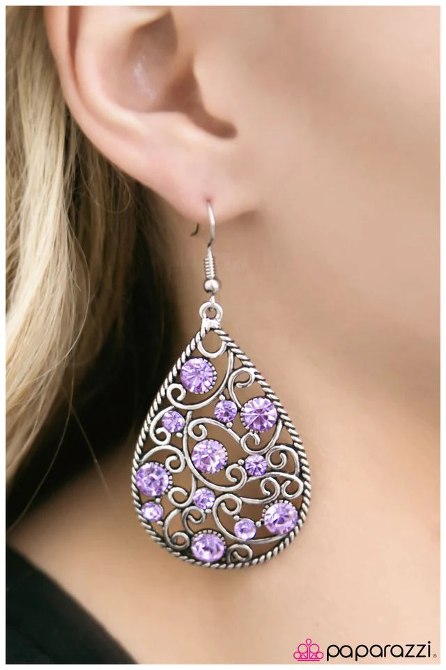 Paparazzi Earring ~ DEW The Right Thing - Purple