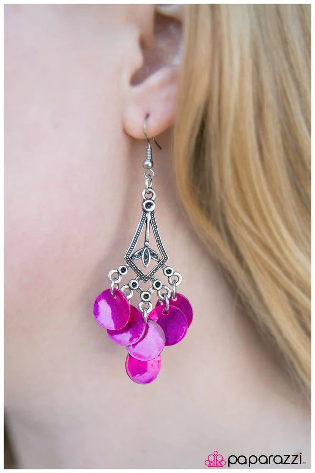 Paparazzi Earring ~ Keep in Touch - Pink