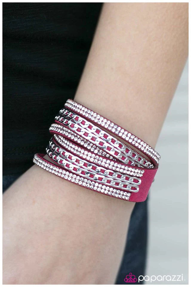 Paparazzi Bracelet ~ Glitz Blitz - Pink