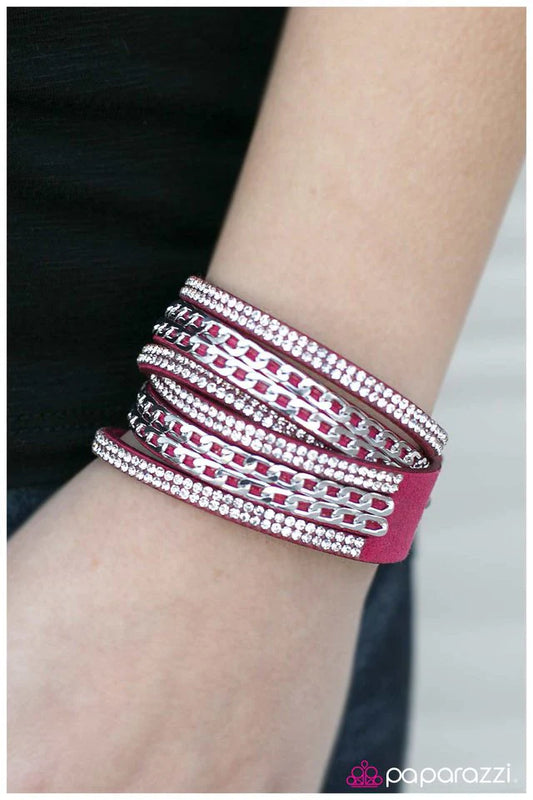 Pulsera Paparazzi ~ Blitz Glitz - Rosa