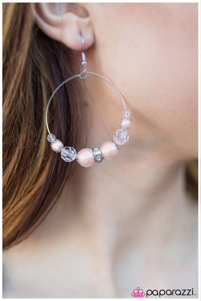 Paparazzi Earring ~ Love Nest - Pink