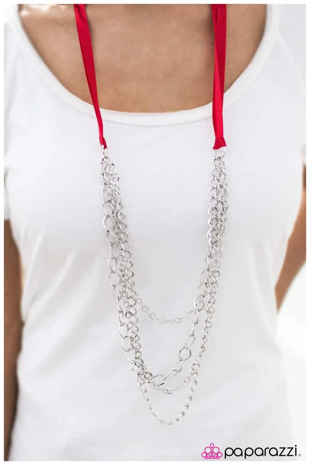 Paparazzi Necklace ~ No Strings Attached - Red
