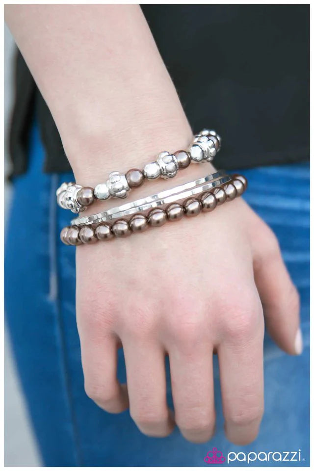 Paparazzi Bracelet ~ Social Mixer - Brown