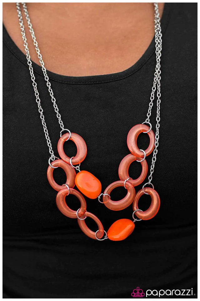 Collar Paparazzi ~ Jubilant - Naranja