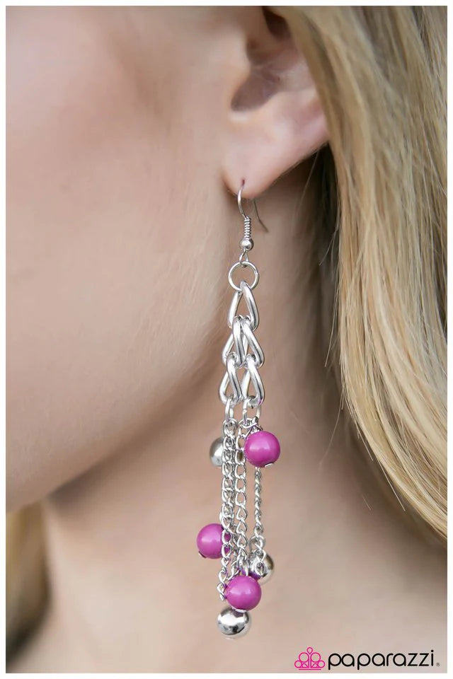 Paparazzi Earring ~ Oh, Jackie - Purple