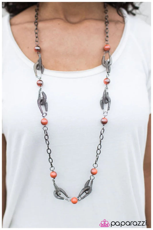 Paparazzi Necklace ~ A Spring In My Step - Orange