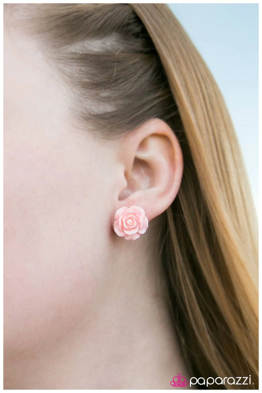 Paparazzi Earring ~ Rose Garden - Pink