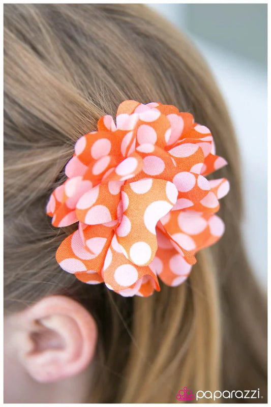 Paparazzi Hair Accessories ~ Perfectly Polka - Orange