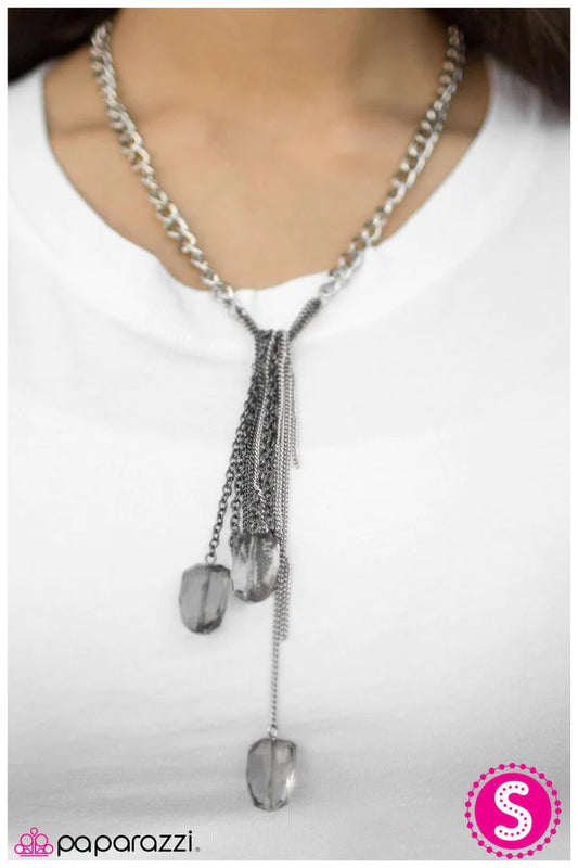 Paparazzi Necklace ~ Diamonds Are A Girls Best Friend - Silver