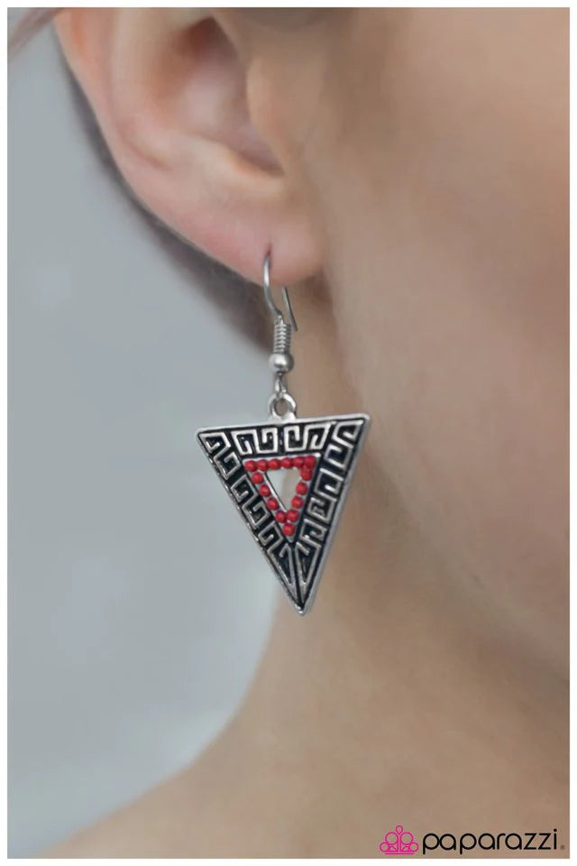 Paparazzi Earring ~ Age Of Discovery - Red