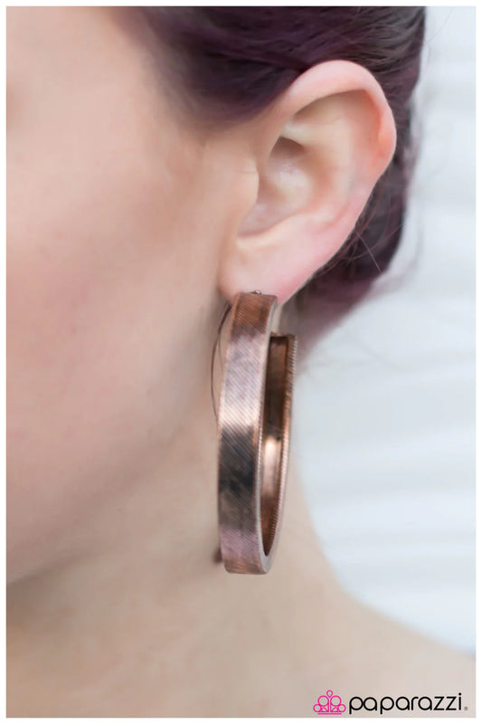 Paparazzi Earring ~ For the Thrill Of It - Copper