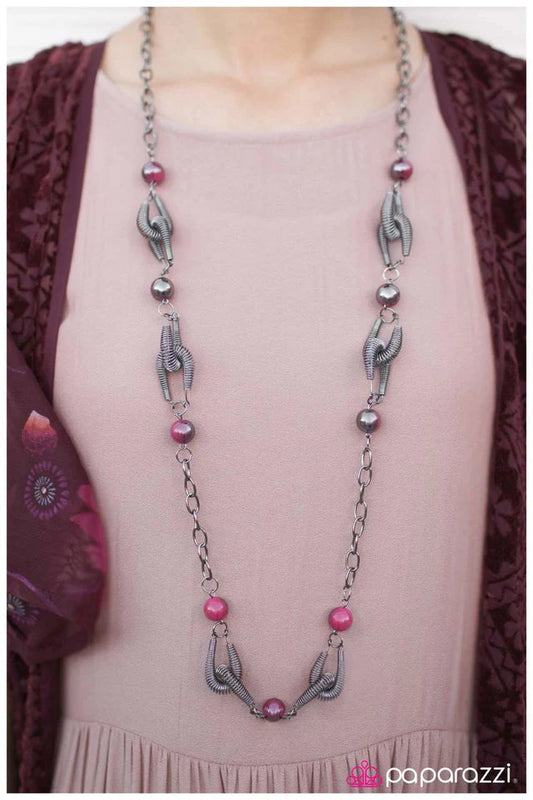 Paparazzi Necklace ~ A Spring In My Step - Pink