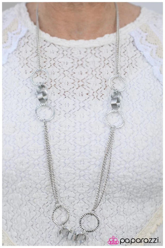 Paparazzi Necklace ~ Care To Join Us? - Silver