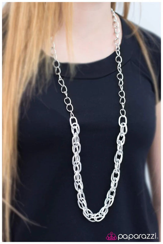 Paparazzi Necklace ~ Two Is Better Than One - Silver