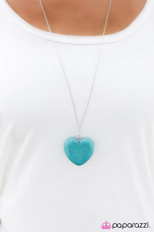 Paparazzi Necklace ~ Shes A Heartbreaker  - Blue