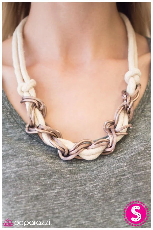 Paparazzi Necklace ~ Jump Rope - Copper