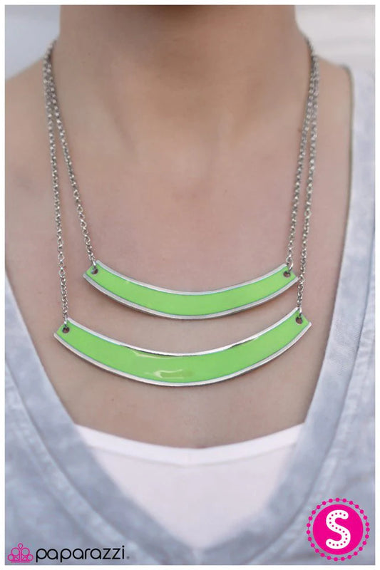 Paparazzi Necklace ~ Warped Tour - Green