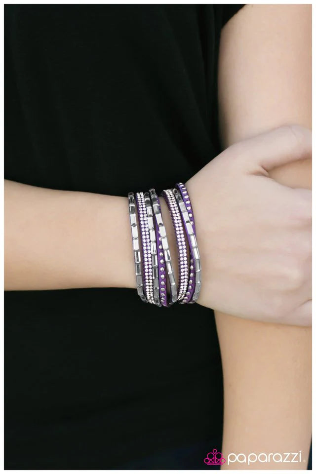 Paparazzi Bracelet ~ Varsity Team - Purple