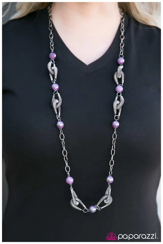 Paparazzi Necklace ~ A Spring In My Step - Purple – Paparazzi Jewelry ...