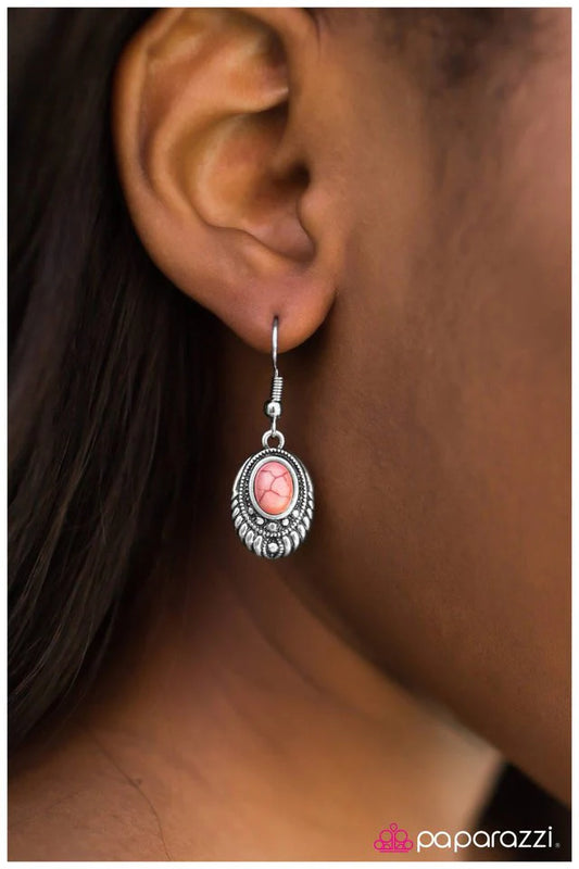 Paparazzi Earring ~ Enchanted Cliffs - Orange