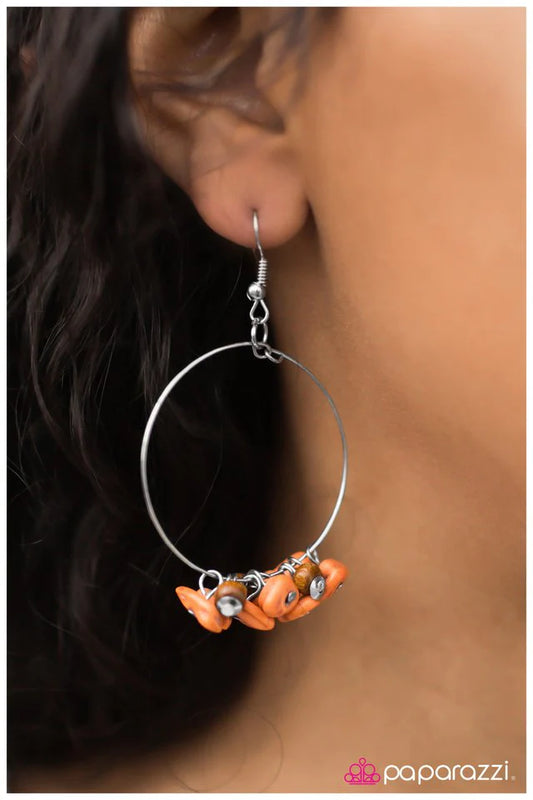 Paparazzi Earring ~ The Pebble Mill - Orange