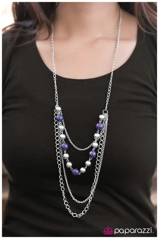 Paparazzi Necklace ~ Betwixt - Purple