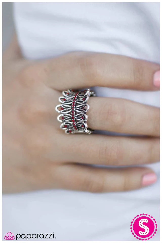 Paparazzi Ring ~ Fancy Pants - Red