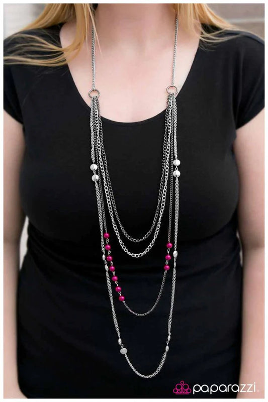 Paparazzi Necklace ~ Endless POSH-ibilities! - Pink